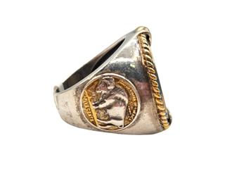 Buffalo Nickel Coin Silver Ring 925 Silver 14.52dwt Size:10